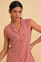 W for Woman Pink Western Tunic With Embroidery | Grocsy