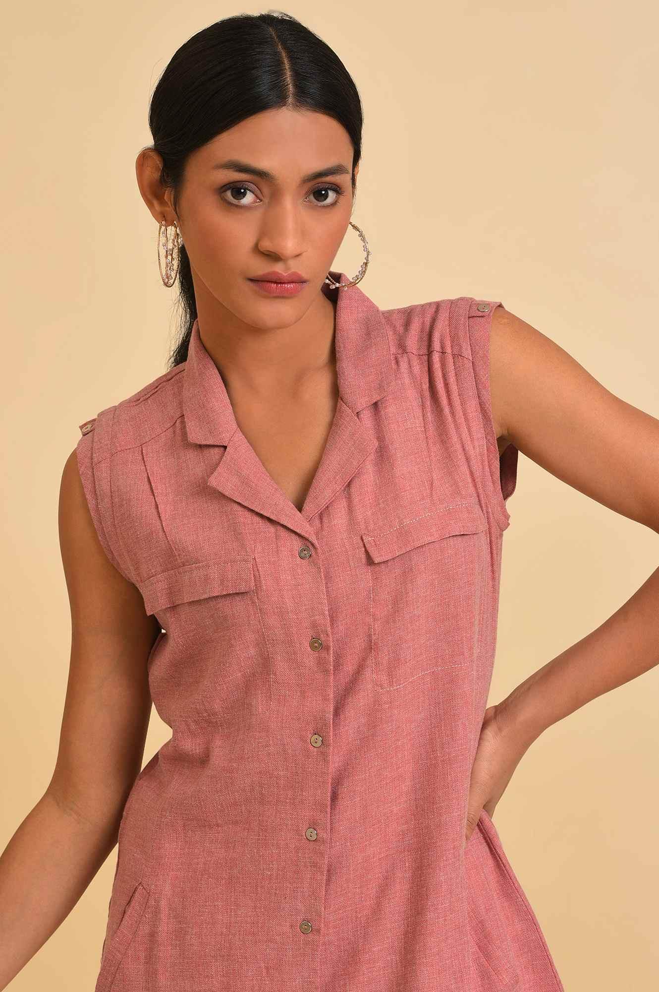 W for Woman Pink Western Tunic With Embroidery | Grocsy