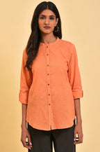W for Woman Pink Button Down Western Top | Grocsy