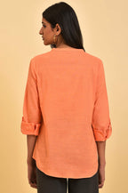 W for Woman Pink Button Down Western Top | Grocsy