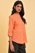W for Woman Pink Button Down Western Top | Grocsy