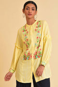 W for Woman Yellow Floral Printed Top | Grocsy