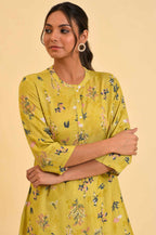 W for Woman Yellow Floral Straight Top | Grocsy