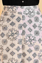 W for Woman Ecru Printed Schiffli Skirt | Grocsy