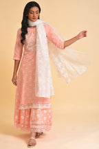 W for Woman Pink Printed Festive Culottes | Grocsy