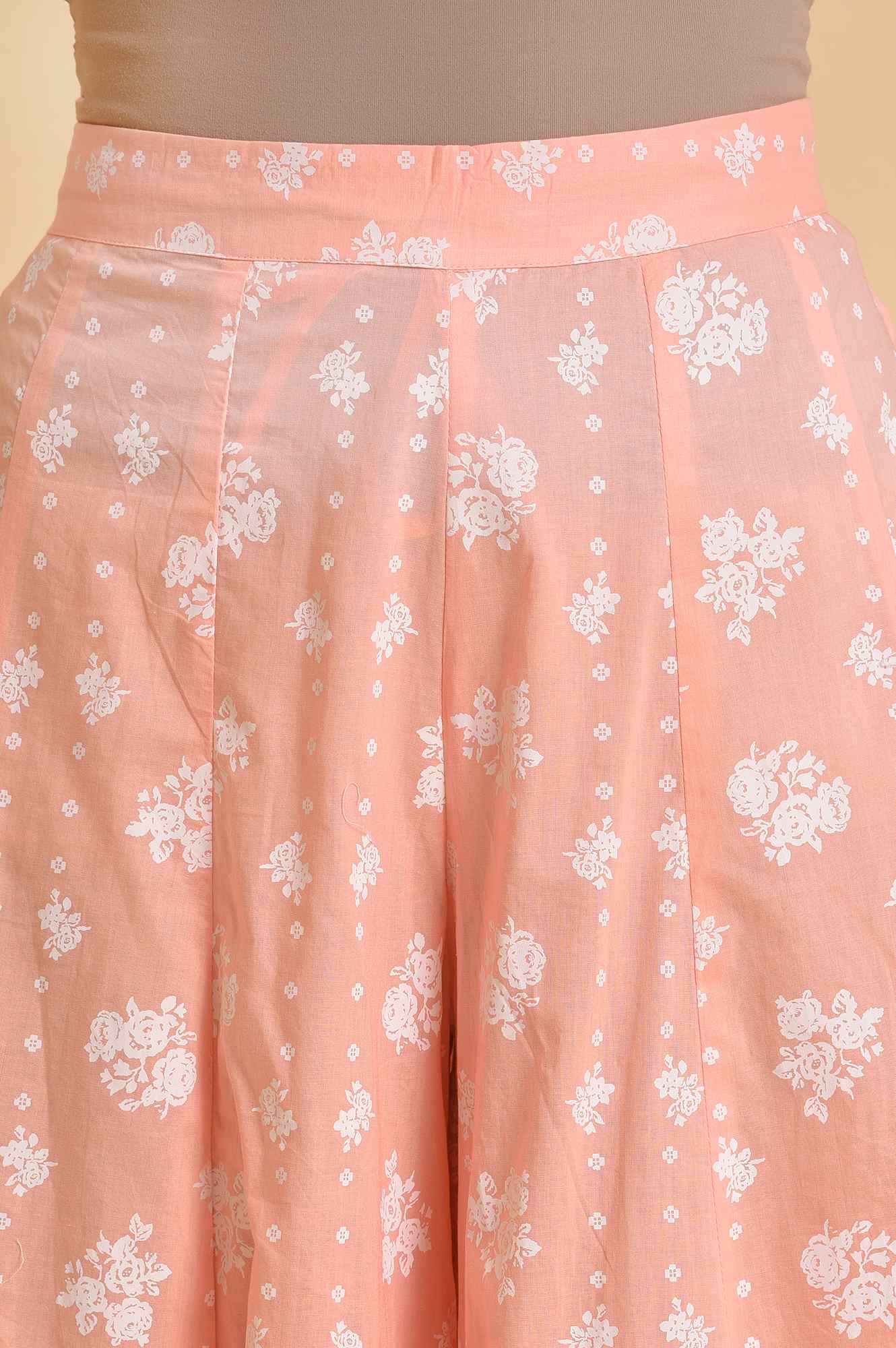 W for Woman Pink Printed Festive Culottes | Grocsy