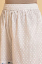 W for Woman White Printed A-Line Short kurta, Sharara & Dupatta Set | Grocsy