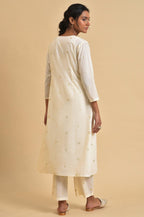 W for Woman Ecru Anaar Print kurta Set With Inner | Grocsy