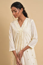 W for Woman Ecru Anaar Print kurta Set With Inner | Grocsy