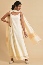 W for Woman Ecru Slip kurta Set With Inner | Grocsy