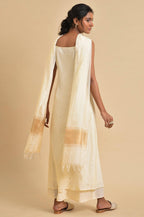 W for Woman Ecru Slip kurta Set With Inner | Grocsy
