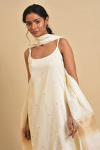 W for Woman Ecru Slip kurta Set With Inner | Grocsy