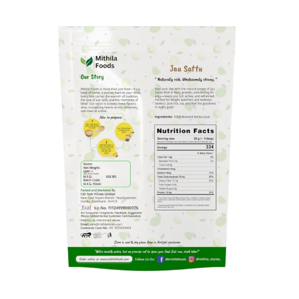 Mithila Foods Jau Sattu High-Fiber Barley Sattu | Grocsy
