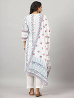 Juniper Women's Off-White Cambric Printed Stright Kurta Sets | Grocsy