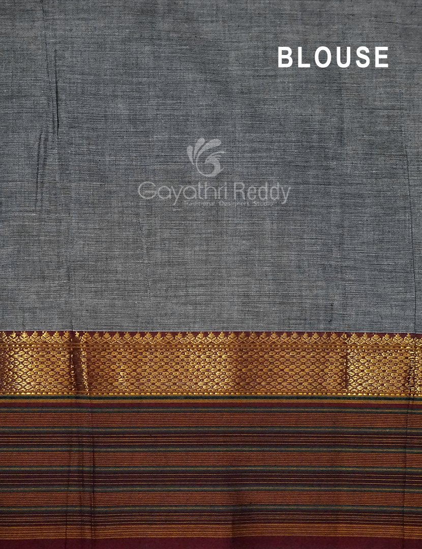 Kalanetha Grey Coloured Pure Narayanpet Cotton Saree By Gayathri Reddy Designer Studio | Grocsy