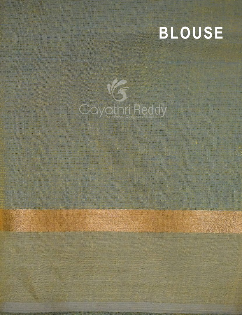 Dual Shades of Blue With Contrast Blouse Pure Mangalgiri Cotton By Gayathri Reddy Designer Studio | Grocsy