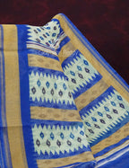 Combo of Off White and Blue Patan Patola Semi Chanderi Saree By Gayathri Reddy Designer Studio | Grocsy