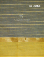 Denim Blue With Checks Pure Mangalgiri Cotton Saree By Gayathri Reddy Designer Studio | Grocsy