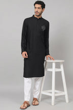 Coal Motif Embroidered Cotton Kurta by Hilo Design | Grocsy