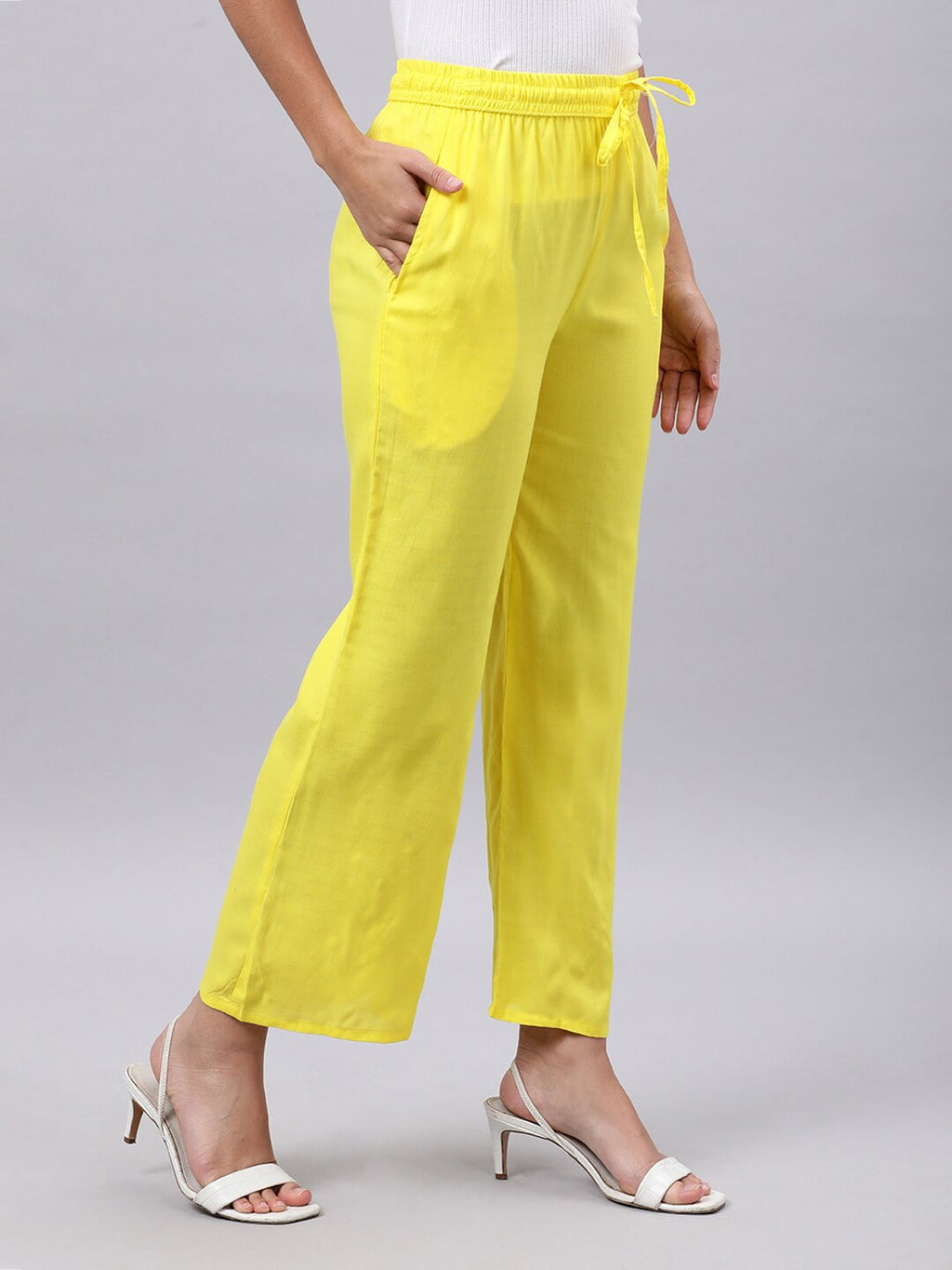 Souchii Women Yellow Liva Ethnic Palazzos | Grocsy