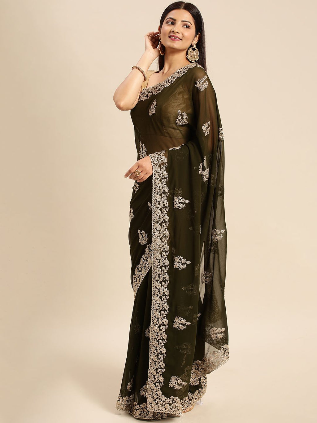 kasee Embroidered Ethnic Saree | Grocsy
