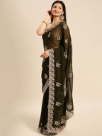 kasee Embroidered Ethnic Saree | Grocsy