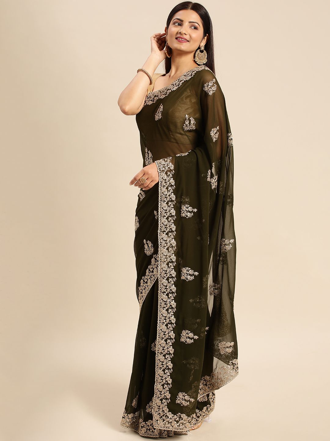 kasee Embroidered Ethnic Saree | Grocsy