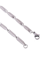 NVR Men Rhodium-Plated Stainless Steel Bohemian Chain | Grocsy
