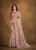 Mauve Burning Tissue Designer Saree with Unstitched Blouse - Norita Mahitha | Grocsy