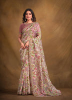 Mauve Burning Tissue Designer Saree with Unstitched Blouse - Norita Mahitha | Grocsy