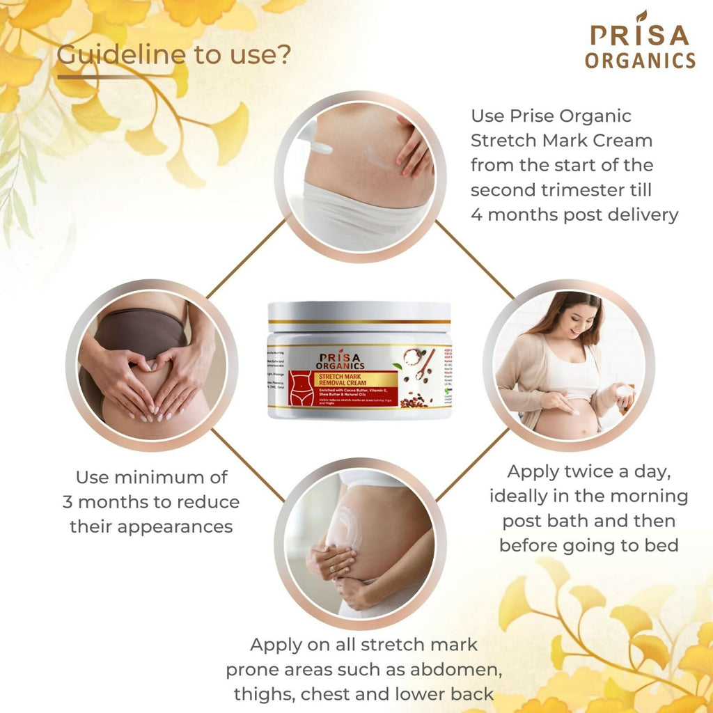 Prisa Organics Stretch Mark Removal Cream To Reduce Stretch Marks, Scars, Spots, Discolouration | Grocsy