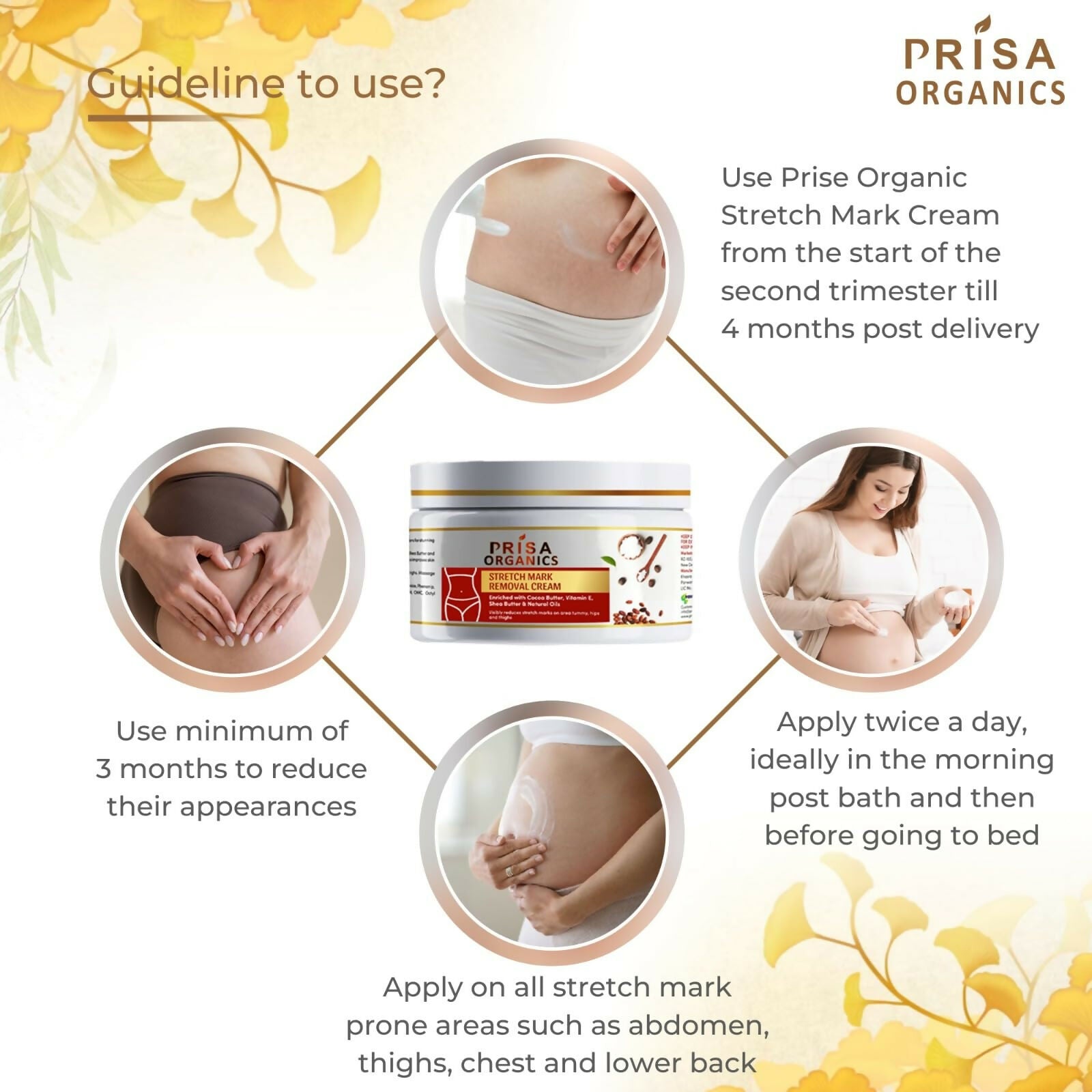 Prisa Organics Stretch Mark Removal Cream To Reduce Stretch Marks, Scars, Spots, Discolouration | Grocsy