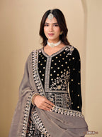 Anaita Black Velvet Anarkali Suits With Heavy Embroidery Work | Grocsy
