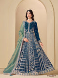 Anaita Teal Velvet Anarkali Suits With Heavy Embroidery Work | Grocsy