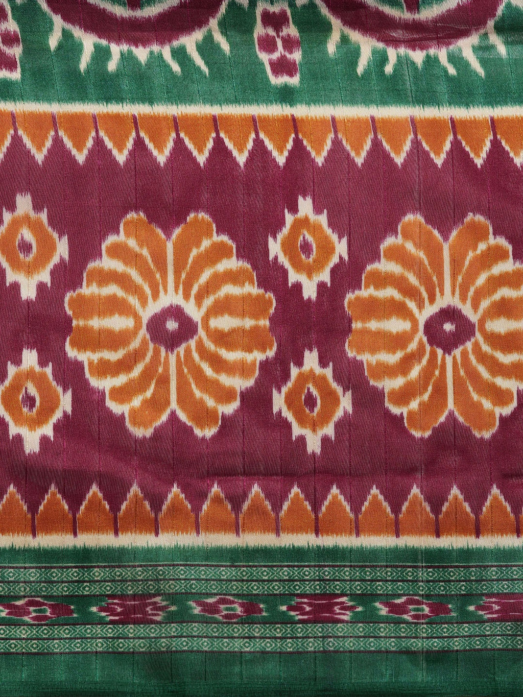 Saree Mall Magenta & Green Printed Bhagalpuri Saree | Grocsy