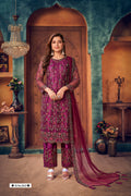 Anaita Purple Embroidered Net Salwar Suit | Grocsy