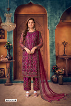 Anaita Purple Embroidered Net Salwar Suit | Grocsy