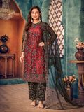 Myra Black Heavy Embroidered Pant Style Suit | Grocsy