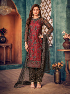 Myra Black Heavy Embroidered Pant Style Suit | Grocsy