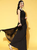 Saree Mall Black Solid Saree | Grocsy