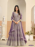Anaita Lavender Faux Georgette Anarkali Suit With Embroidery Work | Grocsy