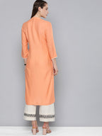 HERE&NOW Women Ethnic Motifs Embroidered Sequined Kurta | Grocsy