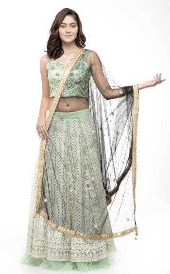 A R Silk Women's Net Chandna Handwork With Moti Laish Black Fancy Dupatta | Grocsy