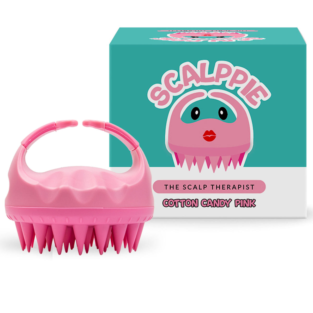 Scalppie Silicon Hair Scalp Massager & Shampoo Brush Scrub - Hair Growth & Anti Dandruff - Baby Pink | Grocsy