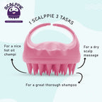 Scalppie Silicon Hair Scalp Massager & Shampoo Brush Scrub - Hair Growth & Anti Dandruff - Baby Pink | Grocsy