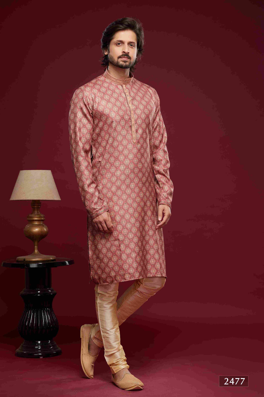 Raivat Ethnic Art Silk Digital Print Pintux Work Kurta Pajama In Pink Colour | Grocsy