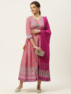 Juniper Womens Coral Cambric Printed Maxi Dress | Grocsy