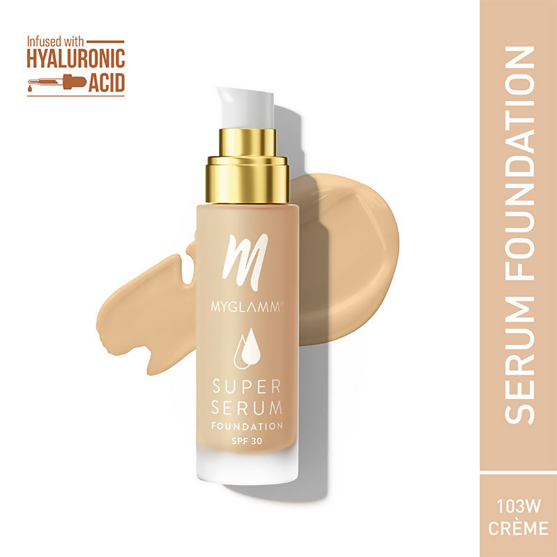 MyGlamm Super Serum Foundation - 201W Crêpe | Grocsy