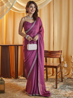 kasee Beads and Stones Pure Chiffon Saree | Grocsy