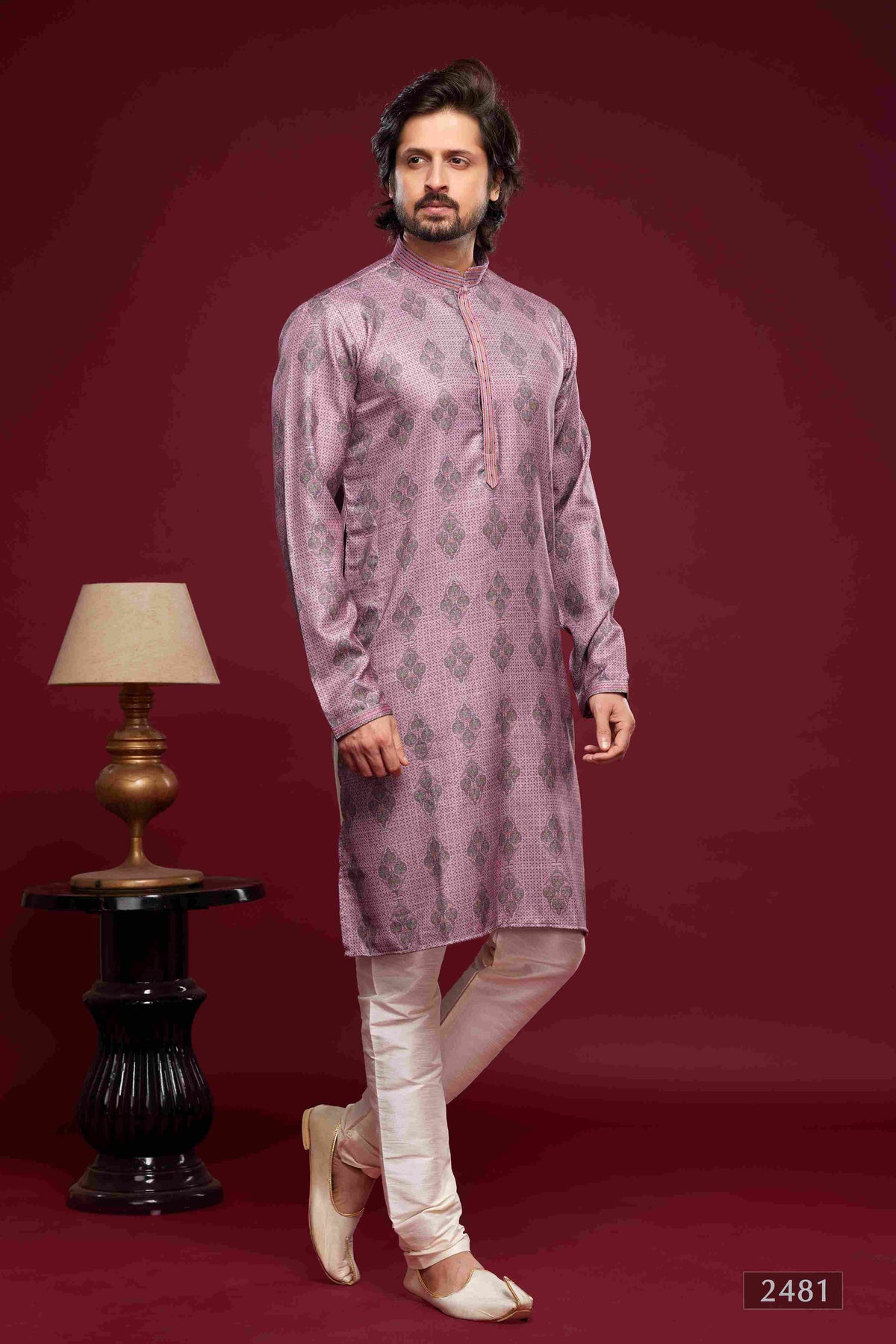 Raivat Ethnic Art Silk Digital Print Pintux Work Kurta Pajama In Magenta Colour | Grocsy